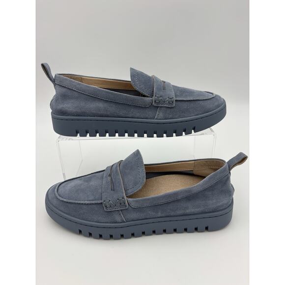 Vionic Uptown Loafers Sneakers Blue Suede Size 7.5 Orthotic Arch Support Comfort - Picture 2 of 16